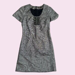 Reiss Charcoal-Gray/Silver Dress accented with black stones